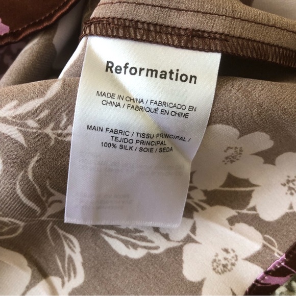 ✨SALE✨ Reformation Poppie Silk Dress - Floral - Picture 7 of 8